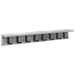 vidaXL Porte-manteau mural avec étagère Gris béton 80 x 10.5 x 10.5 cm