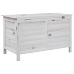 vidaXL Boîte de rangement de jardin blanc bois massif de sapin