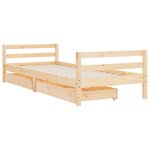 vidaXL Cadre de lit enfant avec tiroirs 90x200 cm bois de pin massif