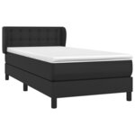 vidaXL Sommier à lattes de lit avec matelas Noir 100x200 cm Similicuir