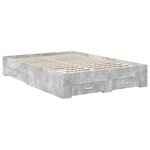 vidaXL Cadre de lit Gris béton 150 x 200 cm Bois d'ingénierie
