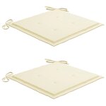 vidaXL Ensemble de bistro 3Pièces avec coussins crème Bois de teck massif