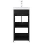 vidaXL Meuble de salle de bain avec évier Chêne noir 42 x 40 x 84 5 cm