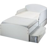 Lit pour enfants Blanc avec tiroirs de rangement sous le lit pour matelas 140cm x 70cm