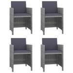 vidaXL Ensemble à manger d'extérieur 5Pièces coussins résine tressée gris