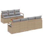 vidaXL Ensemble de canapé de jardin 8 Pièces Beige  gris clair
