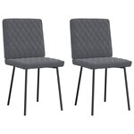 vidaXL Chaises à manger lot de 2 Gris foncé Velours