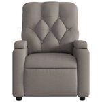 vidaXL Fauteuil de massage inclinable Taupe Tissu