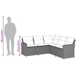 vidaXL Canapés en forme de L avec coussins gris résine tressée