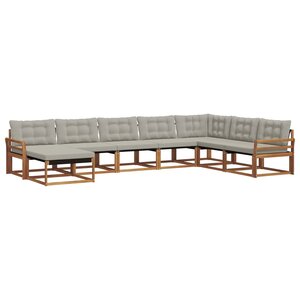 vidaXL Ensemble de canapés d'extérieur 8 pc Gris Naturel et Clair