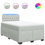 vidaXL Sommier à lattes de lit et matelas gris clair 120x190cm velours