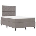 vidaXL Lit à ressorts avec matelas Taupe 120 x 200 cm tissu