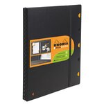 Cahier spirales rhodia exabook rechargeable a5+ 16 x 21 cm perforé - petits carreaux - 160 pages