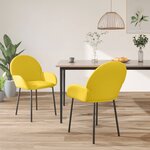 vidaXL Chaises à manger lot de 2 Jaune Velours