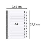 Intercalaires Imprimés À Touches Plastifiées - 10 Touches 1 À 10 - A4 - Blanc - X 25 - Exacompta