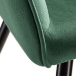 Lot de 2 chaises pieds noir siège de salon cuisine salle à manger design élégant velours vert 08_0000131