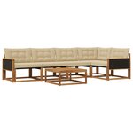 vidaXL Ensemble de canapés d'extérieur 6 Pièces Naturel et Beige