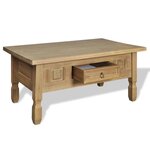 vidaXL Table basse avec tiroir Bois de pin massif Mexique