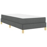 vidaXL Lit à ressorts avec matelas Gris foncé 90 x 200 cm tissu