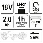 YATO Tronçonneuse télescopique avec batterie Li-Ion 2 0Ah 18 V