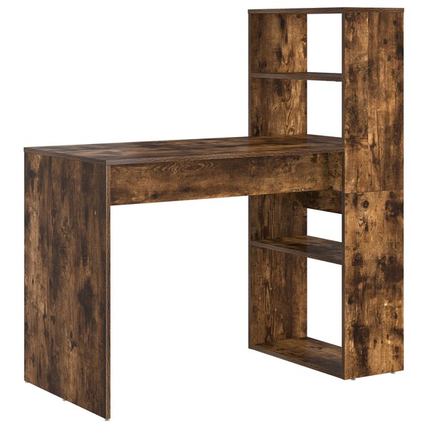 vidaXL Bureau avec Rangement Chêne Fumé 113x54x120 cm Bois d'ingénierie