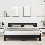 vidaXL Cadre de lit Chêne noir 180 x 200 cm Bois d'ingénierie