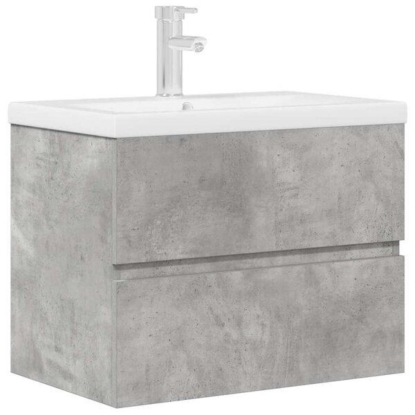 vidaXL Ensemble de meubles de salle de bain 2 Pièces gris béton