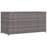vidaXL Boîte de rangement de jardin gris 120x50x60 cm résine tressée