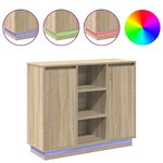 vidaXL Buffet LED Chêne Sonoma 90 x 32 x 75 cm Bois d'ingénierie