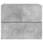 vidaXL Table de chevet murale avec lumières LED gris béton