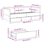 vidaXL Lit de jour avec tiroirs sans matelas chêne sonoma 90x200 cm