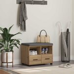 vidaXL Banc d'entrée avec coussin Chêne artisanal 60 x 38 x 46 cm