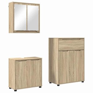 vidaXL Ensemble de mobilier de salle de bain 3 Pièces Chêne Sonoma