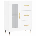 vidaXL Buffet haut Blanc 69 5x34x180 cm Bois d'ingénierie