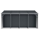 vidaXL Abri de jardin anthracite 277x365 5x179 cm acier galvanisé