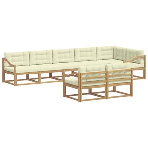 vidaXL Ensemble de canapés d'extérieur 6 Pièces Blanc et crème Polyester