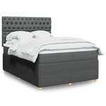 vidaXL Sommier à lattes de lit avec matelas Gris foncé 160x200cm Tissu