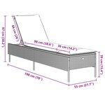 vidaXL Chaise longue avec coussin gris résine tressée