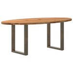vidaXL Table à manger marron clair bois de chêne massif ovale
