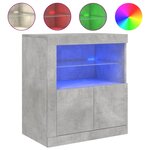 vidaXL Buffet avec lumières LED gris béton 60 5x37x67 cm
