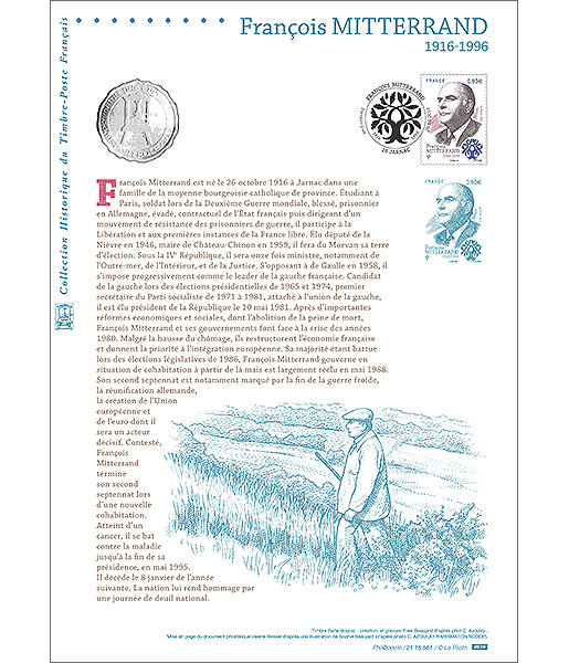 Document philatélique - François Mitterrand 1916-1996