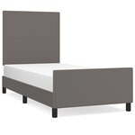 vidaXL Cadre de lit avec tête de lit Gris 90x190 cm Similicuir