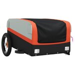 vidaXL Remorque de vélo noir et orange 30 kg fer