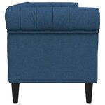 vidaXL Canapé Chesterfield 3 places bleu tissu