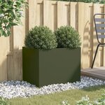 vidaXL Jardinière vert olive 62x47x46 cm acier