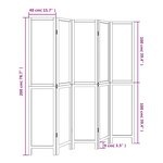 vidaXL Cloison de séparation 5 panneaux blanc bois de paulownia massif