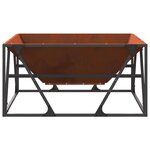 vidaXL Braise Marron 80 x 80 x 40 cm Acier patiné