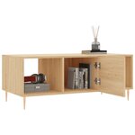 vidaXL Table basse chêne sonoma 102x50x40 cm bois d'ingénierie