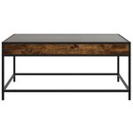 vidaXL Table basse avec LED infini chêne fumé 90x50x41 cm