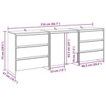 vidaXL Buffet 3 Pièces chêne artisanal bois d'ingénierie